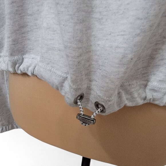 Calvin Klein Size XL Light Gray Long Sleeve Cropped Pullover with Drawcord Waist - Picture 3 of 14